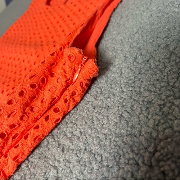 Alfred Sung Women's Orange Crewneck Sleeveless Square Eyelet Shift Dress Size 16 - Picture 9 of 12